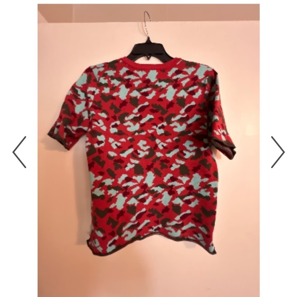 Anthopologie Revolve Ellison Heavy Knit Camo Leopard Cheetah Animal print top L - Picture 3 of 10